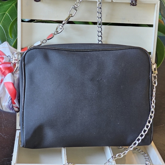 Chanel Black Travel Bag w/Chain Strap & Scarf Added - Picture 11 of 16